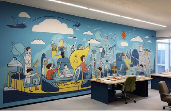 毕节办公室墙绘的特点。