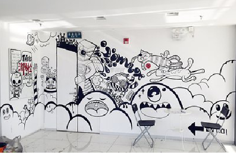 毕节手绘墙并非传统涂鸦。